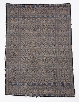 early persian brocade kerman area. Ancient fabric in arabesque design full of paisley motifs. 
