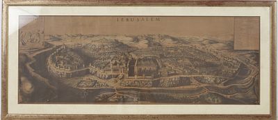 Early large map of Jerusalem. A map depicting Jerusalem (The biblical name of the city) In the 