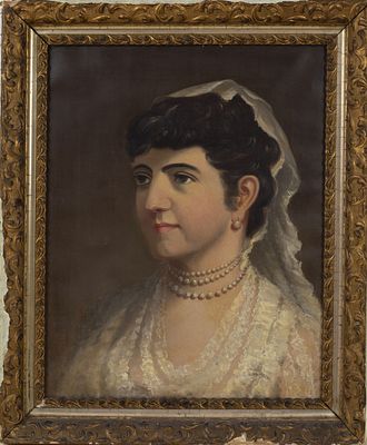 Portrait of Adelina Patti, signed Russell Smith. A painting depicting the Italian opera singer 