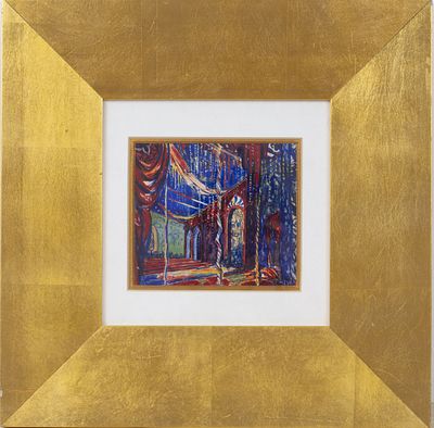 Evgeny BELUKHA (1889-1943) - watercolor drawing. A colorful drawing depicting a spacious and 