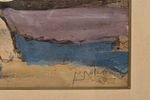 Mordechai Lebanon (1901-1968) A city on the side of a mountain. A large painting depicting the Image - 1
