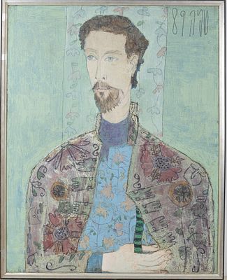Sofia Kisselov (1923-2018) "Richard". A large and impressive painting depicting a portrait of a 