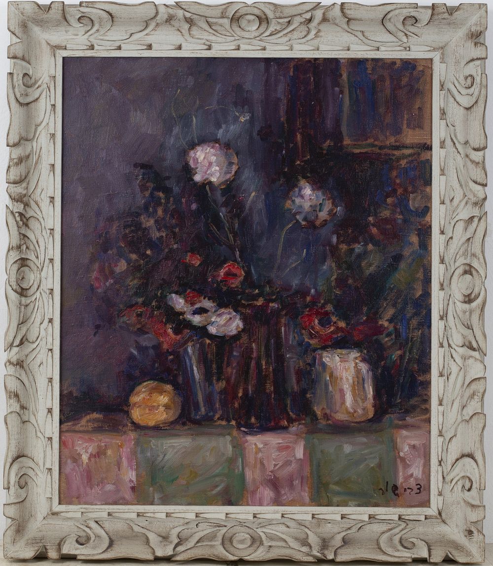 Zvi Shorr (1898-1979, Ukraine-Israel) still life. An impressive and large picture depicting 