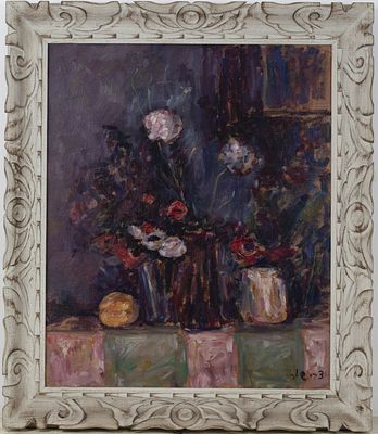 Zvi Shorr (1898-1979, Ukraine-Israel) still life. An impressive and large picture depicting 