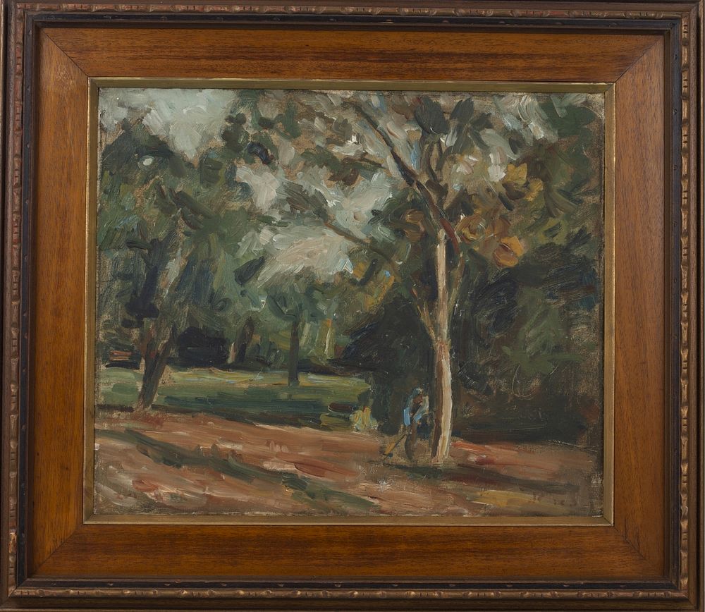 Zvi Shur (1898-1979, Ukraine-Israel) A figure in the forest. A picture depicting the figure of a 