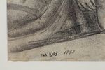 Siona Tagger 1900-1988- nude. Charcoal drawing depicting a female nude in a sitting position Image - 1