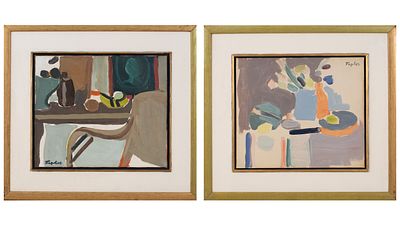 Samuel Tepler (1918-1998). A pair of paintings. A pair of paintings depicting still life 