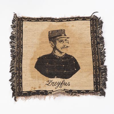 "Alfred Dreyfus" unique and rare embroidery late 19th century early 20th century. Embroidered 