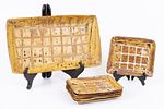 Israeli ceramics, six plates and a central tray designed by Nehemia Azaz. A rectangular Image - 5