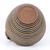 Ceramic art - over sized . Decorated with a striped motif in shades of brown, black and white Image - 2