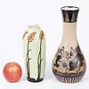 Lot including two ceramic vases. Lot which includes a ceramic vase decorated with a hand Image - 1