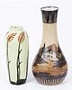 Lot including two ceramic vases. Lot which includes a ceramic vase decorated with a hand Image - 2