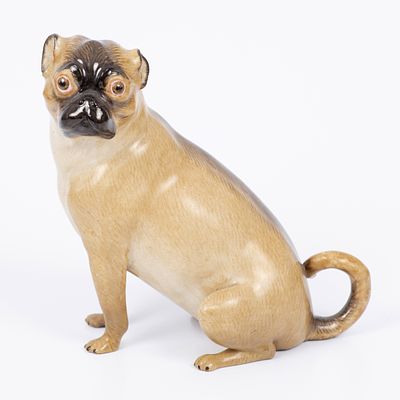 Meissen - porcelain figurine in the form of a Pug dog, late 19th century. Porcelain figurine 