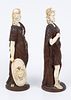 A pair of French neoclassical sculptures made of organic material combined with wood. A pair of Image - 2