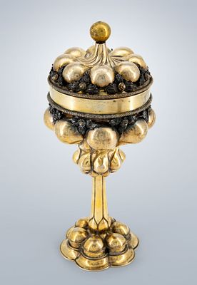 A Fine Parcel-Gilt Silver Pineapple Cup, Germany, 19th Century. Raised on a domed base with 