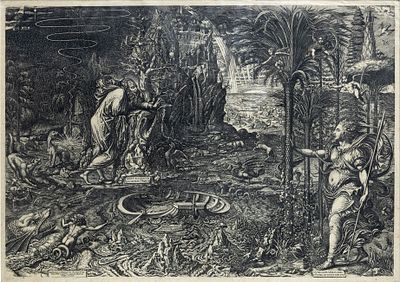 Giorgio Ghisi (1520-1582) After Raphael (Raffaello Sanzio or Santi), Allegory of Life (the 