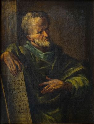 European School (18th-19th century), Seated Man. Oil on canvas 
42 x 54 cm 
Condition: For a 