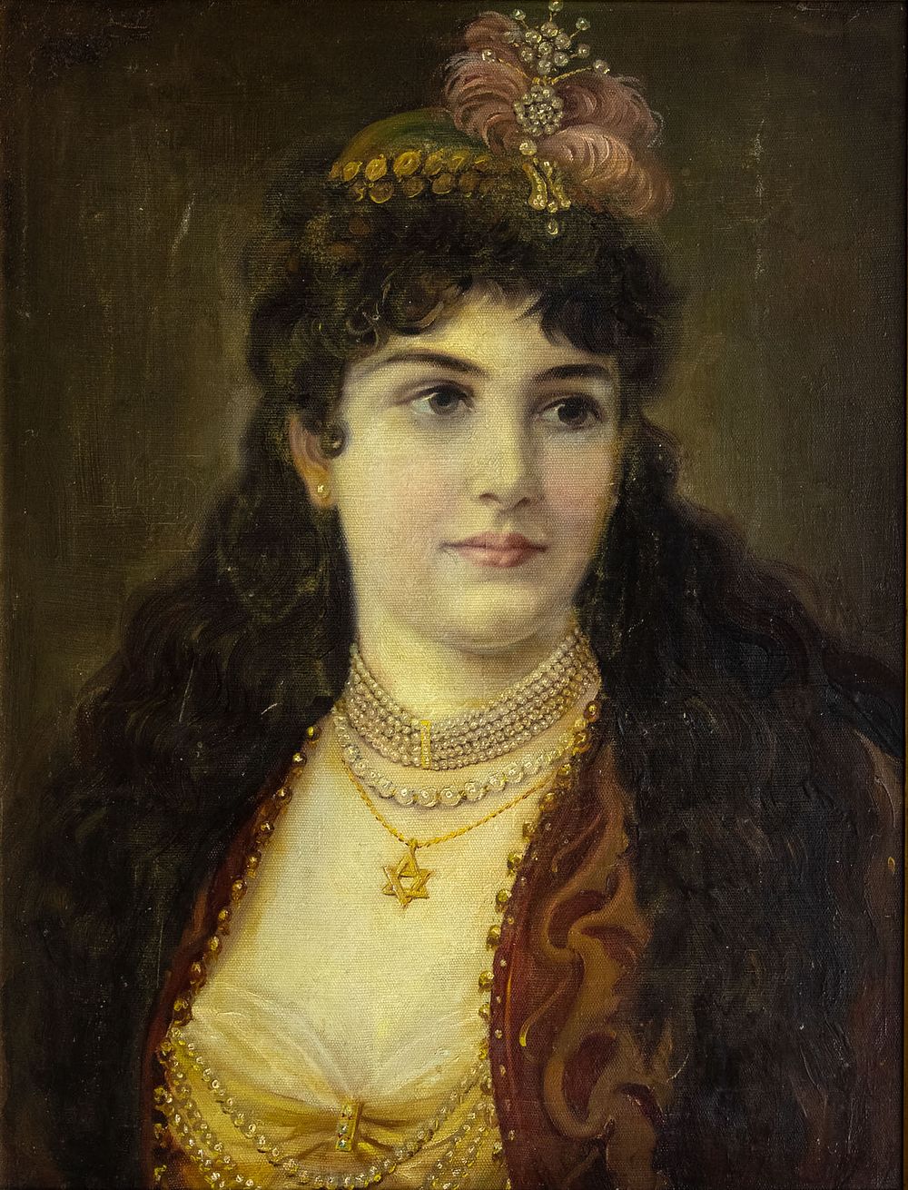 Turkish School 19/20th Century, Jewish Bride. Oil on canvas 
65 x 51 cm 
Condition: For a 