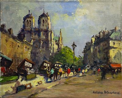Antoine Blanchard (1910-1988), Beside the Cathedral. Oil on canvas 
Signed (lower right). 
27 x 