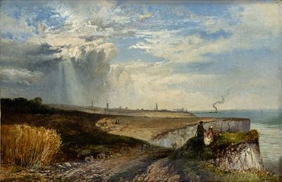 James Vivien de Fleury (1847-1902) A View from a Cliff. Oil on canvas 
1860 
Signed and dated 
