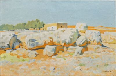 Shmuel Charuvi (1897-1935), Sheikh Jarrah Jerusalem. Oil on canvas 
ca 1927 
Signed (lower 