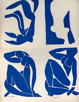 Henri Matisse (1869-1954), Double Spread of Lithographs from the Blue Nude Series. Litograph in 