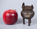 A Bronze and Silver Inlay Censer, China, Qing Dynasty (1644–1912). In tripod form, inlaid with Image - 1