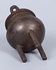 A Bronze and Silver Inlay Censer, China, Qing Dynasty (1644–1912). In tripod form, inlaid with Image - 3
