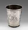 A Silver Beaker, Ottoman Empire, 19th Century. The sides engraved with flowers and scrolling Image - 1