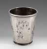 A Silver Beaker, Ottoman Empire, 19th Century. The sides engraved with flowers and scrolling Image - 2