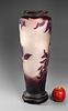 A Galle Cameo Etched Glass Vase, France, Early 20th Century. With a circular base and tapered Image - 2