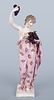 A Hochst Polychrome Porcelain Figure of a Woman Holding a Bunch of Grapes, Germany, 19th Century. Image - 1