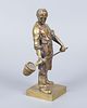 A Pair of Gilt Bronze Blacksmith Figurines. Heights: 30 cm / 20 cm. 
Condition: For a full Image - 2