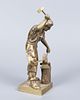 A Pair of Gilt Bronze Blacksmith Figurines. Heights: 30 cm / 20 cm. 
Condition: For a full Image - 7