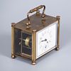 A Brass Carriage Clock, 19th Century. Rectangular structure with clean lines terminating in Image - 2