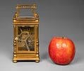 A Brass Carriage Clock, Europe, Late 19th. Architectural case with fluted columns, a decorative Image - 3