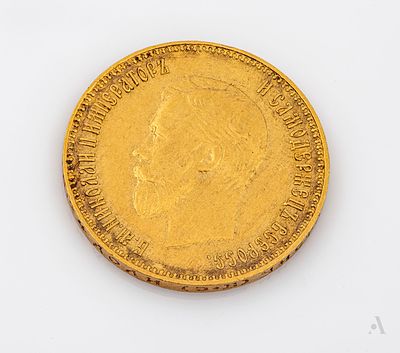 A 22K Gold Russian 10 Rubles Coin, 1911. A Russian 10 rubles gold coin, dated 1911. Gold acid 