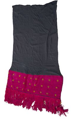 A Black and Red Shawl, Palestine, Early 20th Century. Composed of black fabric, with an 