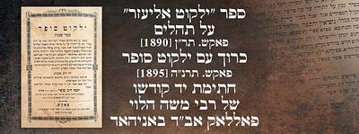 ספר "ילקוט אליעזר" על תהלים - פאקש. תר"ן [1890]. \ כרוך עם ילקוט סופר - פאקש. תרנ"ה [1895]. 
