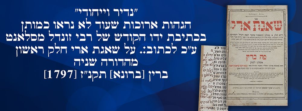 "נדיר וייחודי"-הגהות ארוכות שעוד לא נראו כמותן, בכתיבת ידו הקודש של רבי זונדל מסלאנט, על שאגת 