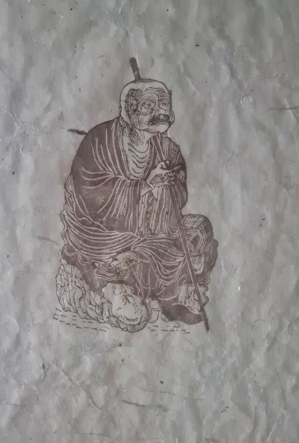 אמן לא מזוהה - " איש סיני " רישום על נייר , לא חתום , ממוסגר . מידות הציור בלבד 37X28 ס"מ . ברנד