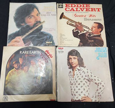 לוט 4 תקליטים כולל ג'יימס גאלווי, אדי קאלוורט JUAN BAU ו RARE EARTH במצב טוב- בינוני, שנות ה- 