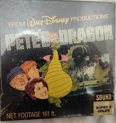 סרט קולנוע של וולט דיסני PETE'S DRAGON, מסרטה 8 מ"מ, אנגלית, סגורה באריזה מקורית, שנות ה-70