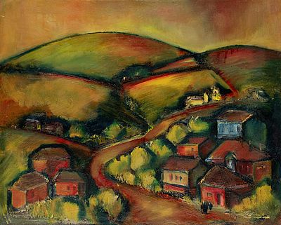 Petar Marangozov (b. 1949). Mountain Landscape, 1991, oil on canvas, 66x81 cm Signed and dated