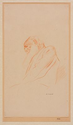 Vasil Stoilov (1904 - 1990). Portrait of Maystora (Sketch), 1946, coloured pencil on paper 