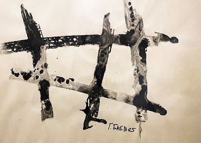 Georgi Baev (1924 - 2007). Barriers, 1985, watercolour on paper, 65x90 cm Signed and dated