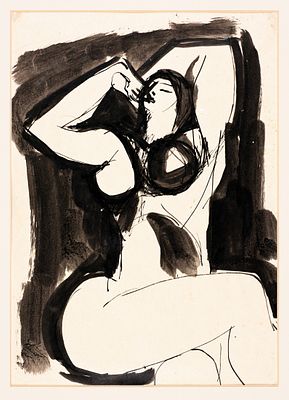 Yanaki Manasiev (1932 - 1978). Nude, ink on paper, 29x21 cm