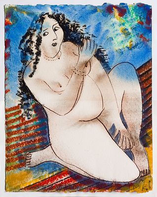 Dimitar Kazakov – Neron (1933 - 1992). Nude, mixed media on board, 59х46 cm Signed