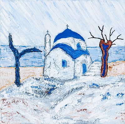 Krasen Kralev (b. 1967). Temple No. 3, 2026, oil on canvas, 30х30 cm