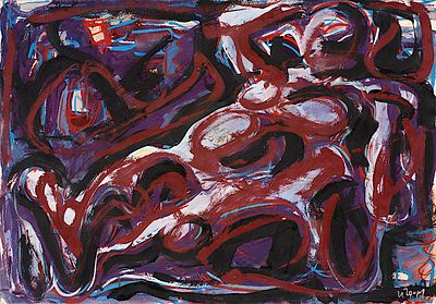 Ivan Georgiev – Rembranda (1938 - 1994). Nude, oil on board, 51x73 cm Signed